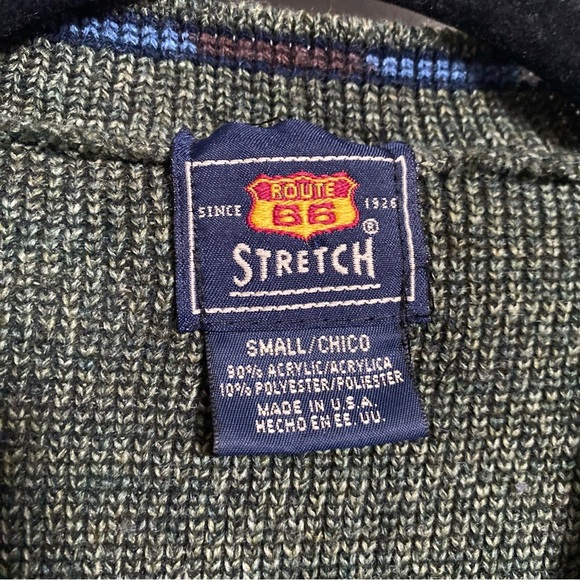 Vintage Route 66 Green Patterned Sweater - Picture 3 of 5